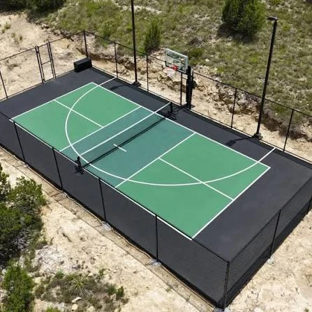Sơn lại sân bóng rổ - pickleball kinh tế 5 lớp sơn có 10% Hạt Cao Su SPORTTEK trên nền nhựa